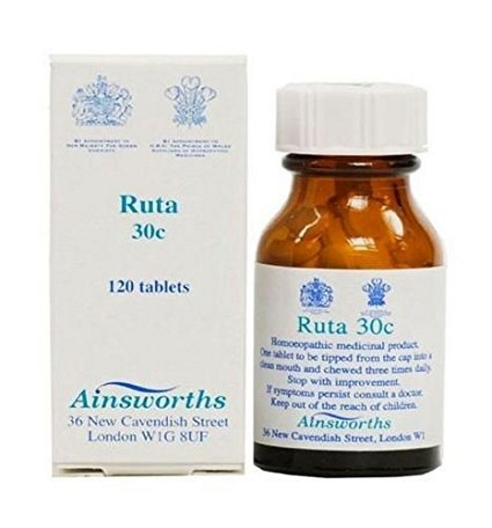 Ainsworths 30C Ruta Homoeopathic Remedy - Pack of 120 Tablets
