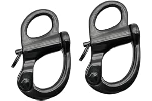 2Pcs Fixed Snap Shackle 316 Stainless Steel Quick Connect Shackle,Heavy Duty Snap Hook Marine Rigging for Sailboat Yacht Sail