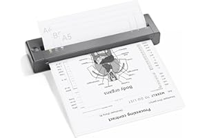 TATTMUSE Dot Matrix Computer Printers Portable Inkless Printer, Deep Grey