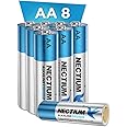 NECTIUM Superior Performance AA Batteries 8 Count Alkaline Pure-Gold-Bottom IoT Batteries Ultra Power Long Lasting for IoT Devices Smart Lock