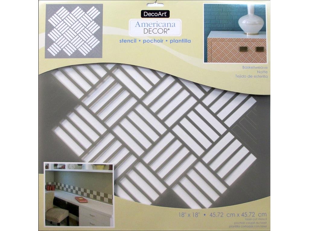 DecoArt Americana Decor Stencil 18x18 Basketweav, None, Extra Large, One Size