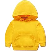 Toddler Sweatshirt Boys Girls Cotton Pullover Hoodie Casual Kids Long Sleeve Solid Fall Winter Hooded Tee Tops Blouse7-8 Years Yellow 140