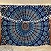 Bless International Handmade Indian hippie Bohemian Psychedelic Peacock Mandala Wall hanging College Dorm Beach Throws Table Cloth Bedding Tapestry (Blue Green, Queen(84x90Inches)(215x230Cms))
