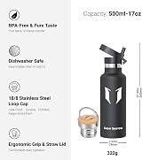 Super Sparrow Stainless Steel Water Bottle 500ml Vacuum Insulated BPA Free view 3