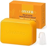 LOYATRO Kojic Acid Turmeric Soap Bar Dark Spots for Face &amp; Body, Deep Cleansing, Gentle Soap Sensitive Skin Formula, All Skin Types