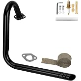 CILOYU 212cc Exhaust Mini Bike Left Long Pipe for Coleman CT200U CT200U-EX | Compatible with B200R BT200X Baja MB200 Axis Monster Mega Moto 200cc GX160 GX200 Predator 196cc Go Kart Minibike Header Parts