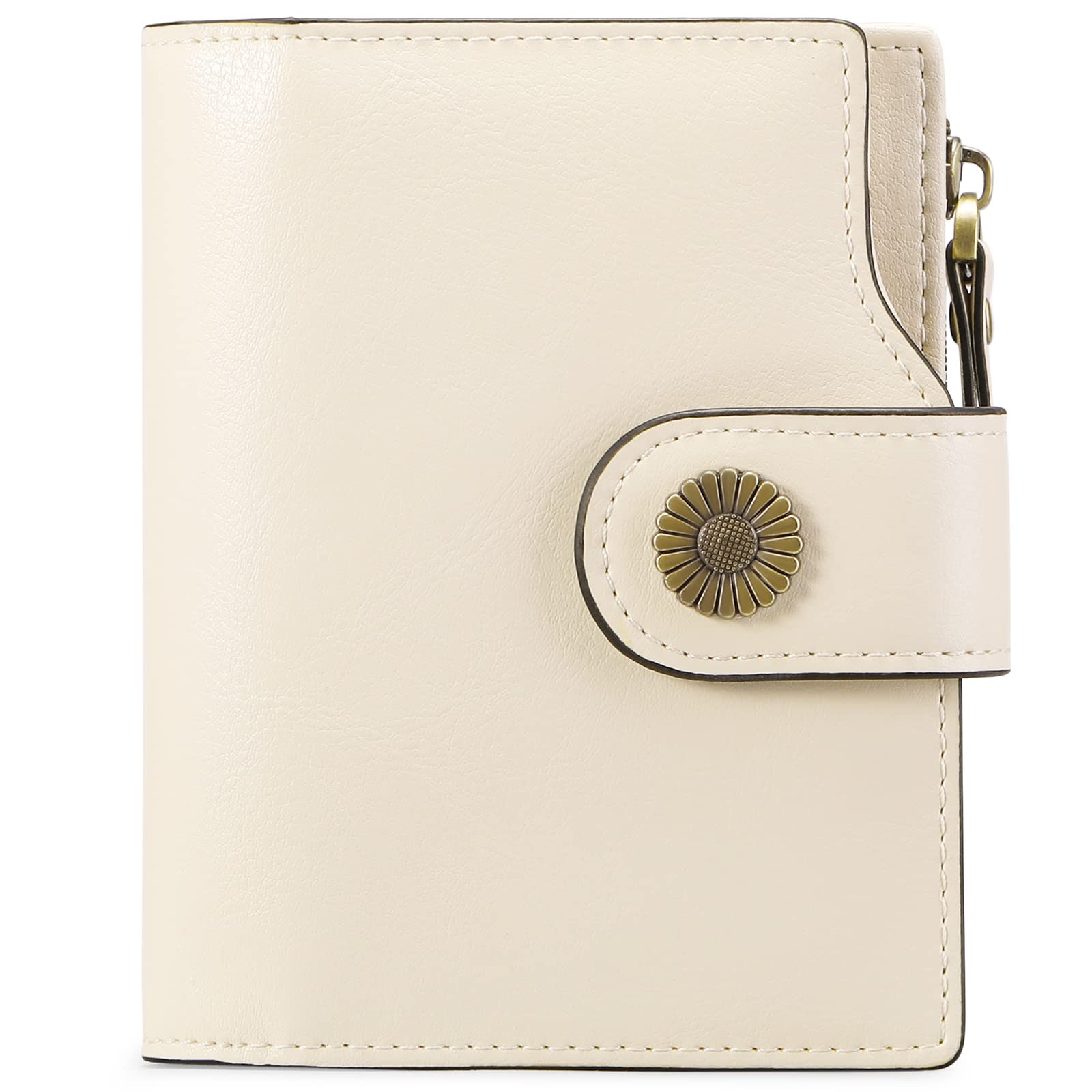 SENDEFN Small Women Wallet Genuine Leather RFID Blocking Bifold Small Purse with Zipper Pocket