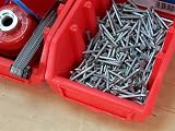 Faithfull FAIPAN12 12pc Plastic Storage Bins 4 Wall Rails Set Fixings Workshop view 4