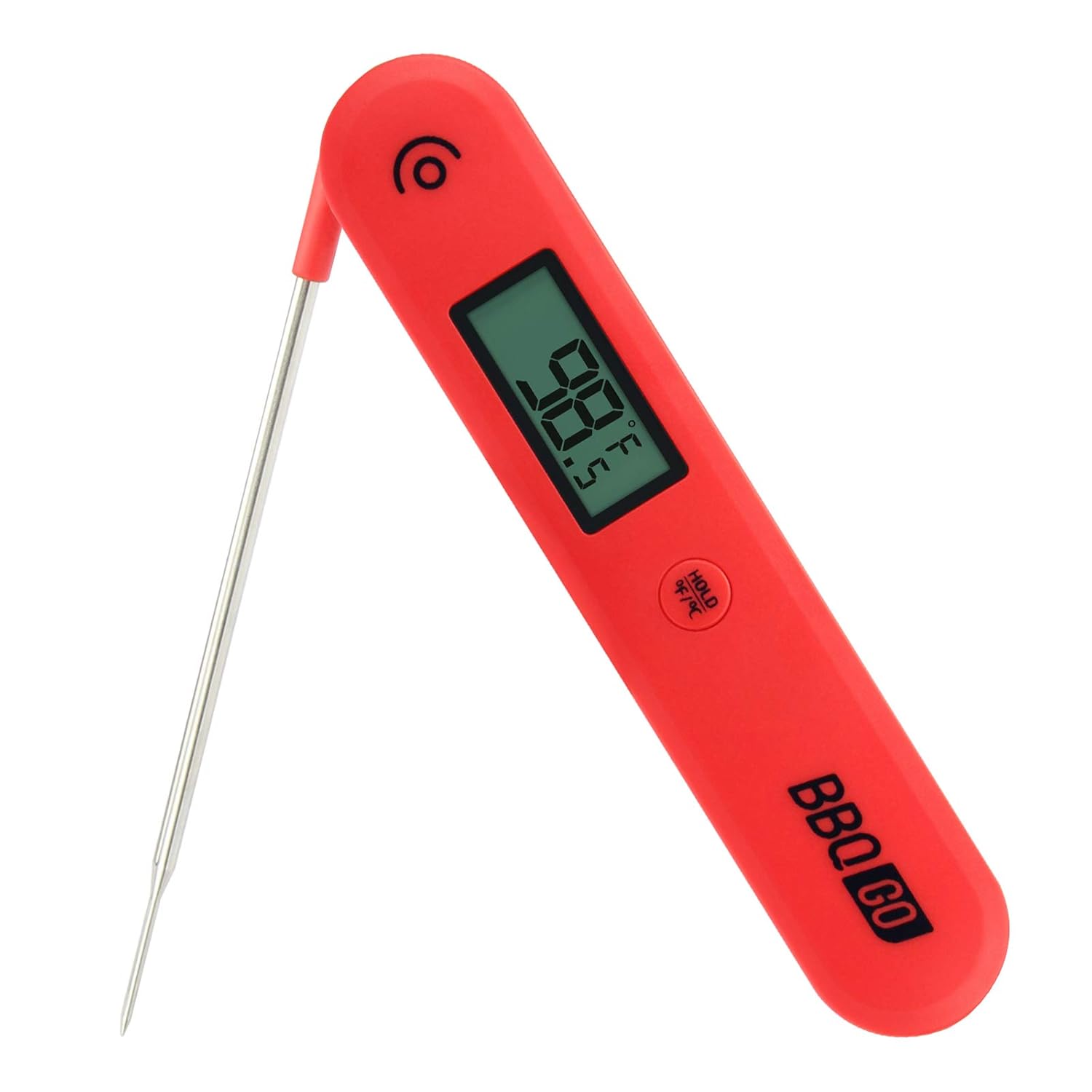 BBQGO Digital Instant Read Candy Thermometer, Kitchen Cooking Food Meat Thermometer with Calibration, Magnet, Foldable Probe, Large Screen, Instant Read Thermometer for Smoker, Oven, Drum (BG-HH1C)