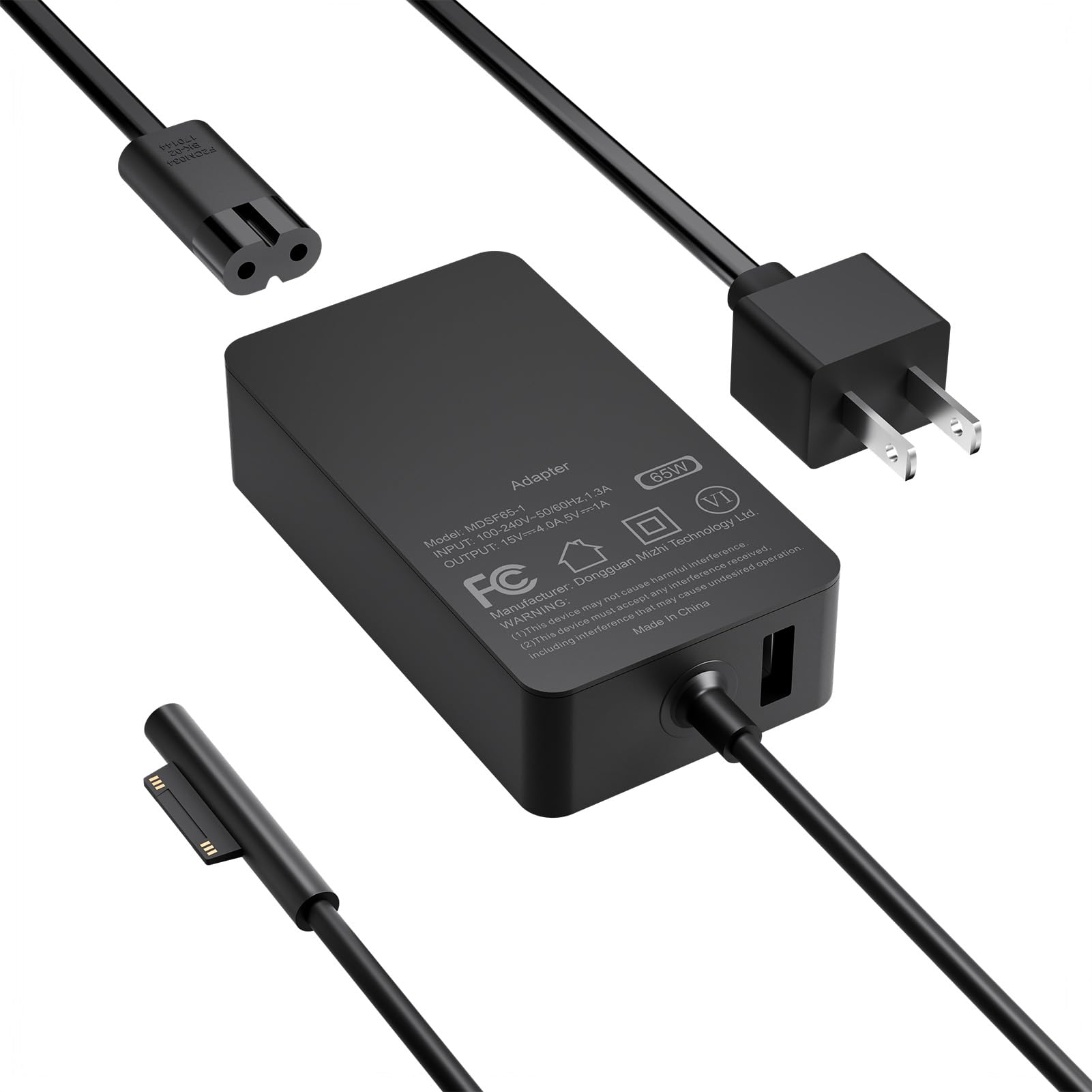 Photo 1 of 65W Charger Compatible with Microsoft Surface Pro 11, 10, 9, 8, 7+, 7, 6, 5, X, Laptop 7/6/5/4/3/2/1/Studio, Go 4/3/2/1, Book 3/2/1, Support 44W 36W, 10FT