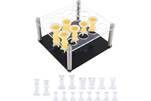 Chess Set Mold, Including 16pcs Full Size Silicone Chess Molds with Piece Holder & Nails for Epoxy Resin Casting DIY Game & H