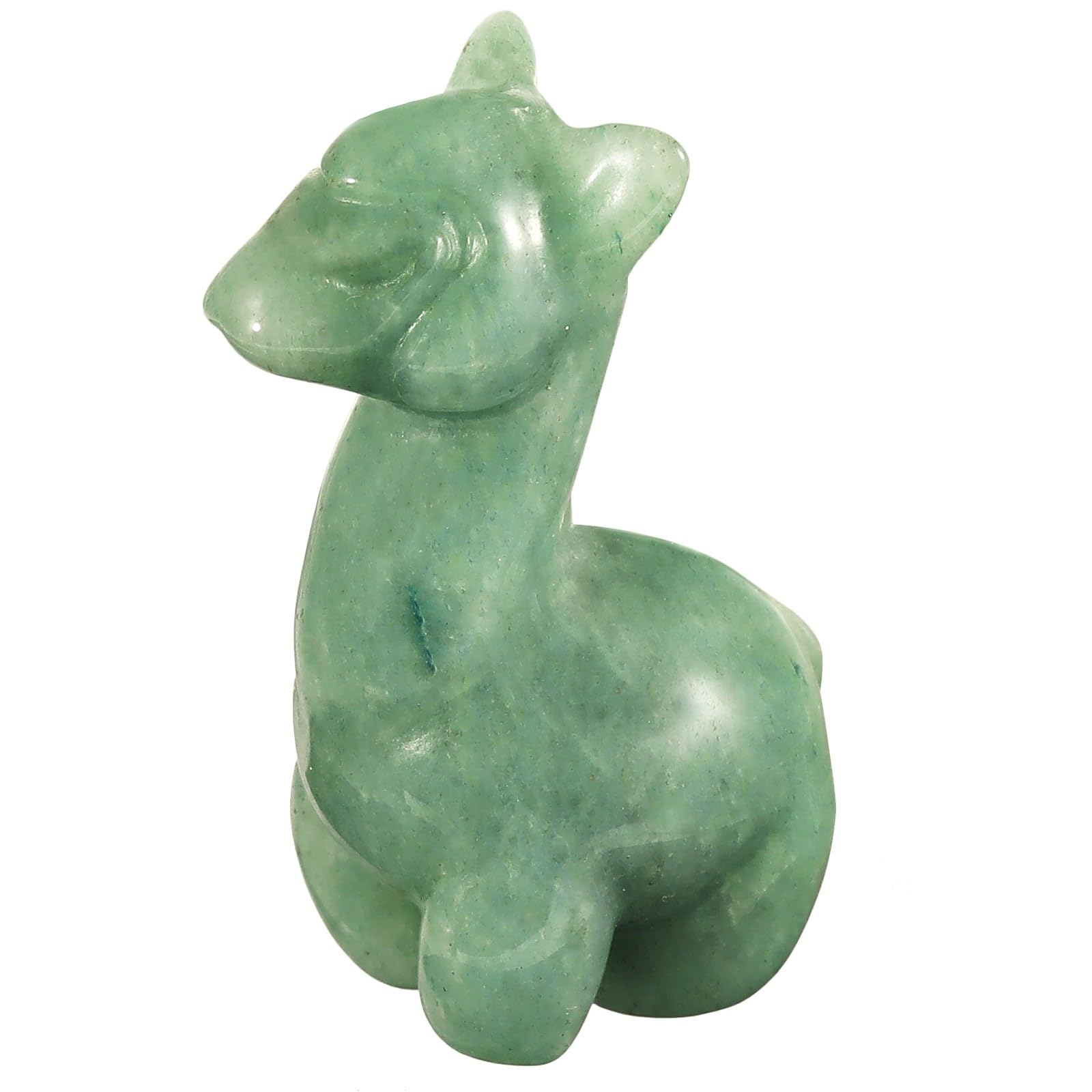 mookaitedecor Green Aventurine Crystal Cute Alpaca Figurine Ornament Party Decor Gift, Healing Crystal Semi Precious Gemstone Pocket Animal Llama Carving for Good Luck Room Desk Micro Landscape Decor — image 1