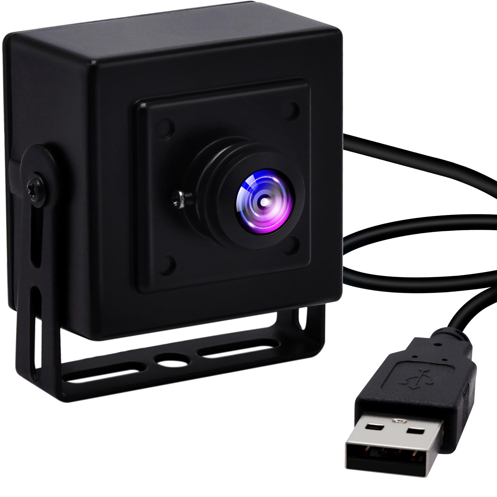 ELP USB Camera 2MP 180 Degree Fisheye Lens Webcam 100fps/60fps 1080P Camera Module with Metal Case,UVC USB2.0 Webcam for Computer Laptop Jetson Nano Windows Linux Raspberry Pi