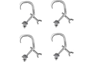 SHEHDS Stage Light Clamps Hooks Heavy Duty 50GK(110Lbs) Load Capacity 28mm Wide Aluminum Alloy Truss C-Clamp（White）Fit for 38-54mm(1.5-2.1 inch) Pipe Diameter Stage Lighting Accessories -4 Packs