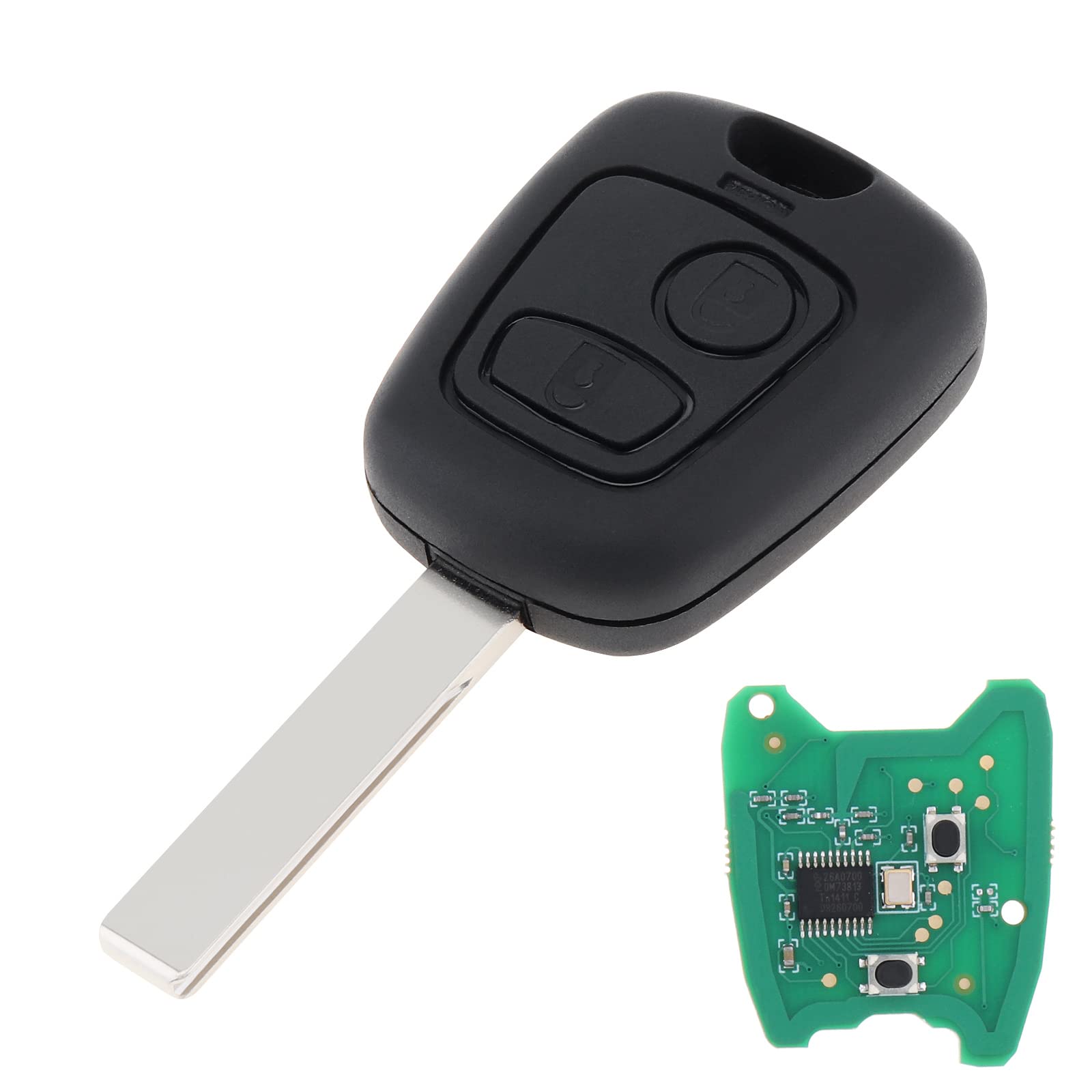 ePathChina® 433MHz 2 Buttons Remote Car Key with PCF7961 Chip and HU83 Blade for Citroen 73373067C / Peugeot 307 2000-2017