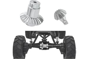 FACCNOY 2PCS Metal Harden Steel Axle Bevel Gear for FMS 1/24 FCX24 Power Wagon Xiaoqi RC Car Upgrade Parts (Silver)