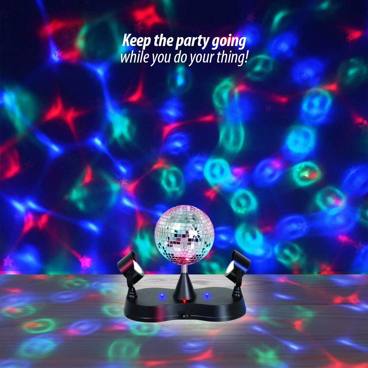 Kicko Disco Light MultiColored LED Revolving Strobe Light Ball for