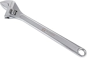 Olympia Tools 24" Adjustable Wrench, Heavy Duty Drop Forged Steel, Chrome Plated, Precision Machined Jaws, Rust Resistant