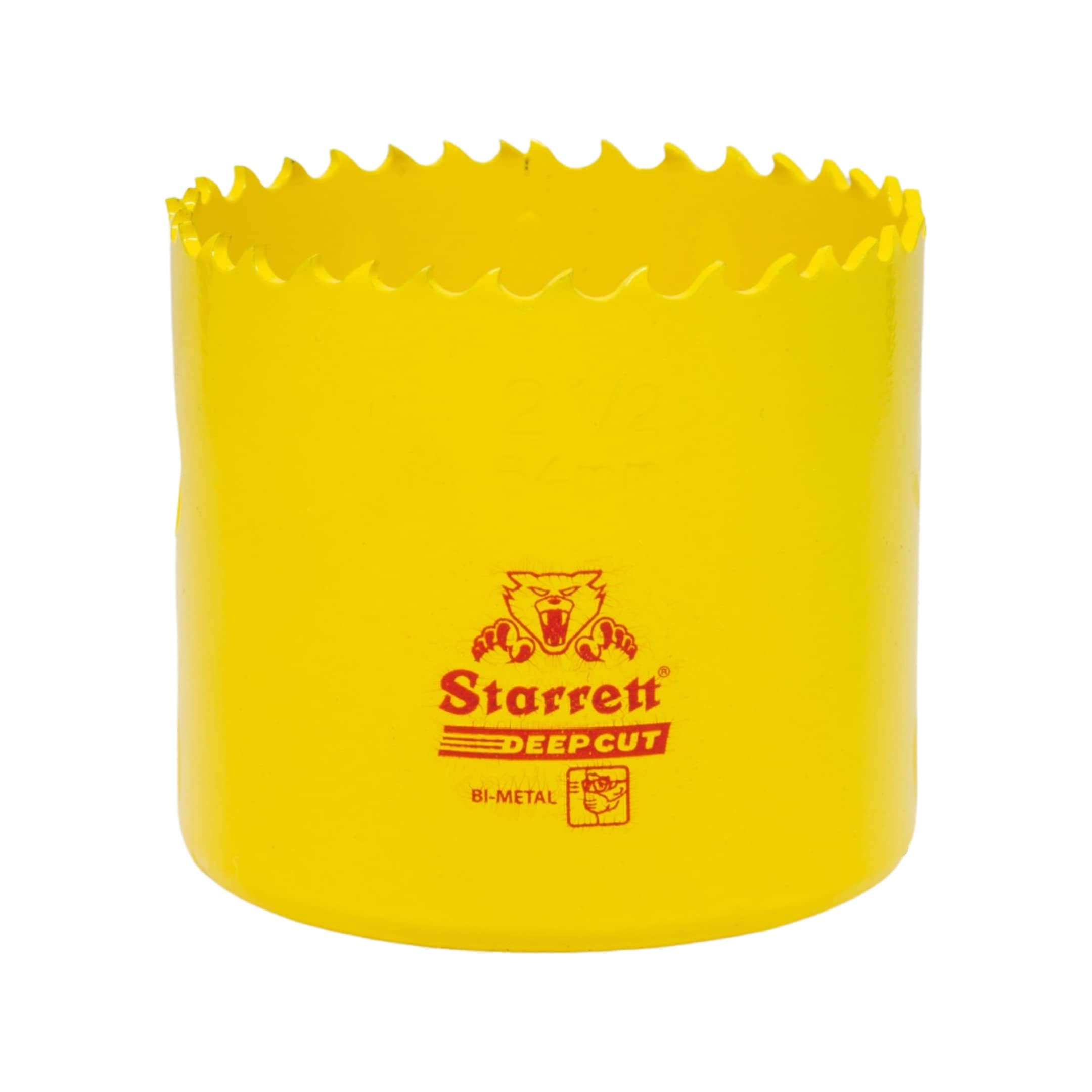 Starrett DCH0212 Deep Cut Hole Saw - Heavy Duty Bi-Metal with Extra Cobalt HSS Teeth - For Metals Wood Cast Iron Fibreglass Plastic Materials - ,Yellow,64mm