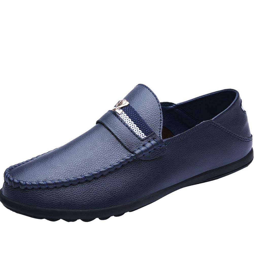 Mens Comfort Loafers Leather Spring//Fall Comfort Loafers /& Slip-Ons Walking Shoes Wearable Black//Blue//White