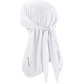 Bandanas Skull Caps for Men, Do Rag Women Breathable Helmet Liner, 3 in 1 Face Covering UV Sun Protection Neck Drape Durags