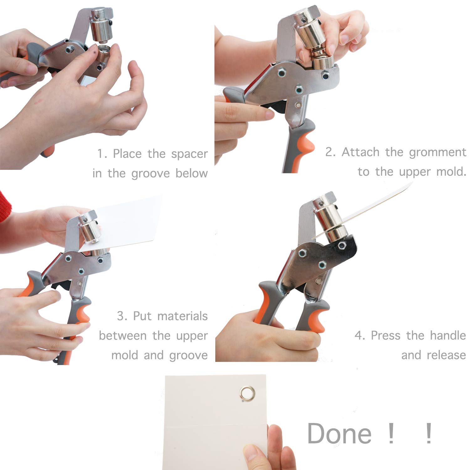 Magnetic Handheld Grommets 3/8 Inch (10mm) Punching Machine| Plier for Eyelet Setting: Industrial & Scientific