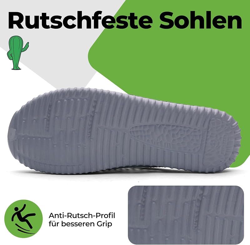 Clogs Herren Gartenschuhe Damen Atmungsaktiv Grau Gr.41