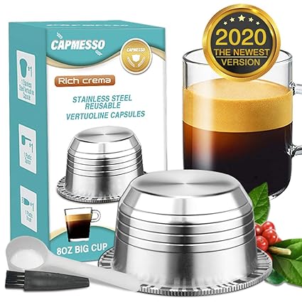 Stainless Steel Refillable Reusable Coffee Pod Holder Filter Set For Espresso Nespresso Vertuo Capsule Pod Vertuoline Gca1 And Delonghi Env135 Coffee Machine Blusea Coffee Capsule Coffee Espresso Machine Parts Accessories