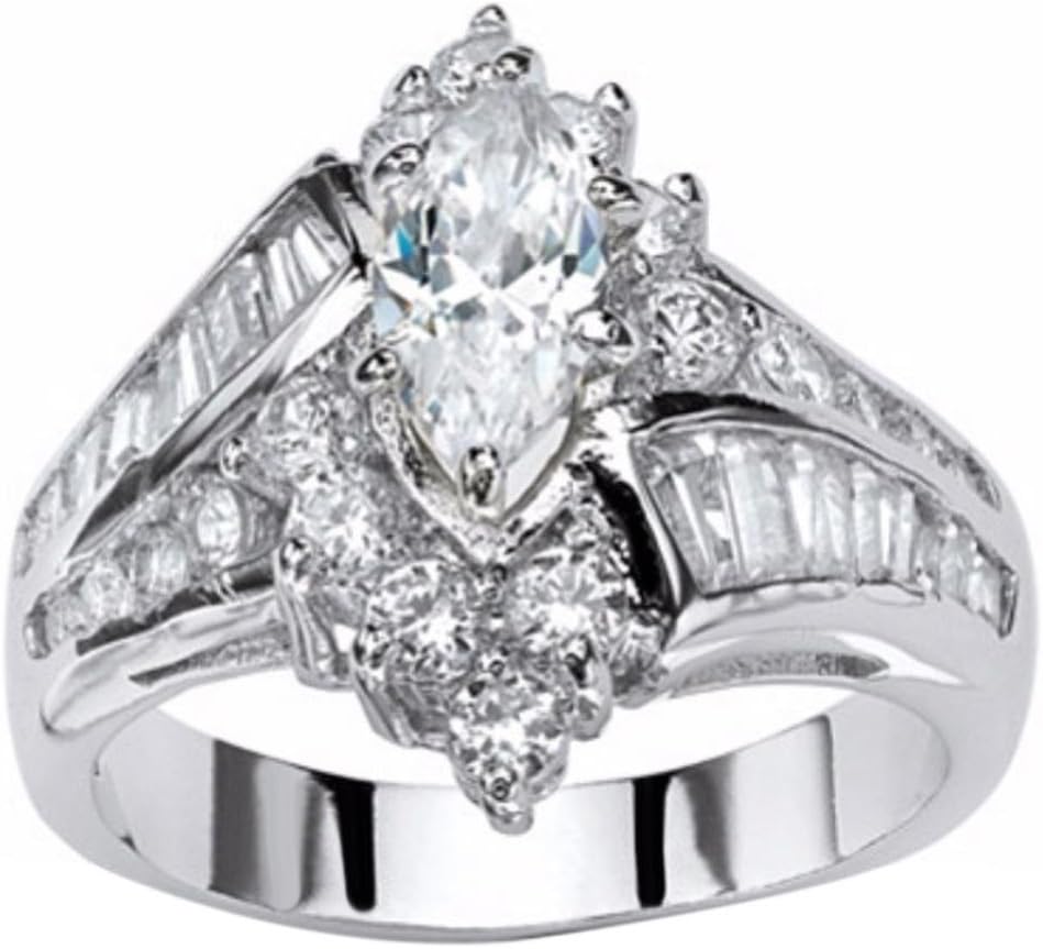 Ladies Crystals Wedding Band Engagement Rings for Women Jewelry Gift