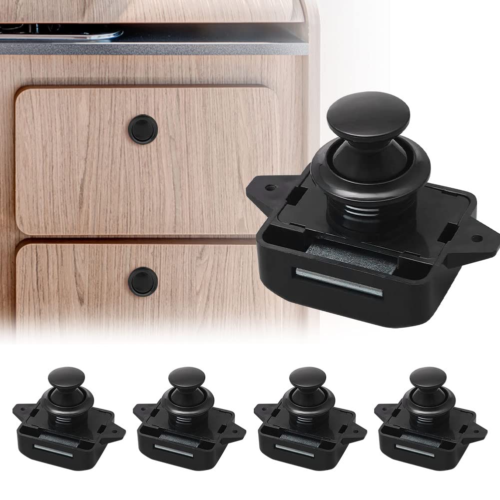 Opaltool 5PC Push Button Drawer Lock,15-18mm Keyless Push Button Door Lock for RV Boat Yacht Campervan Cupboard Door Cabinet โ image 1
