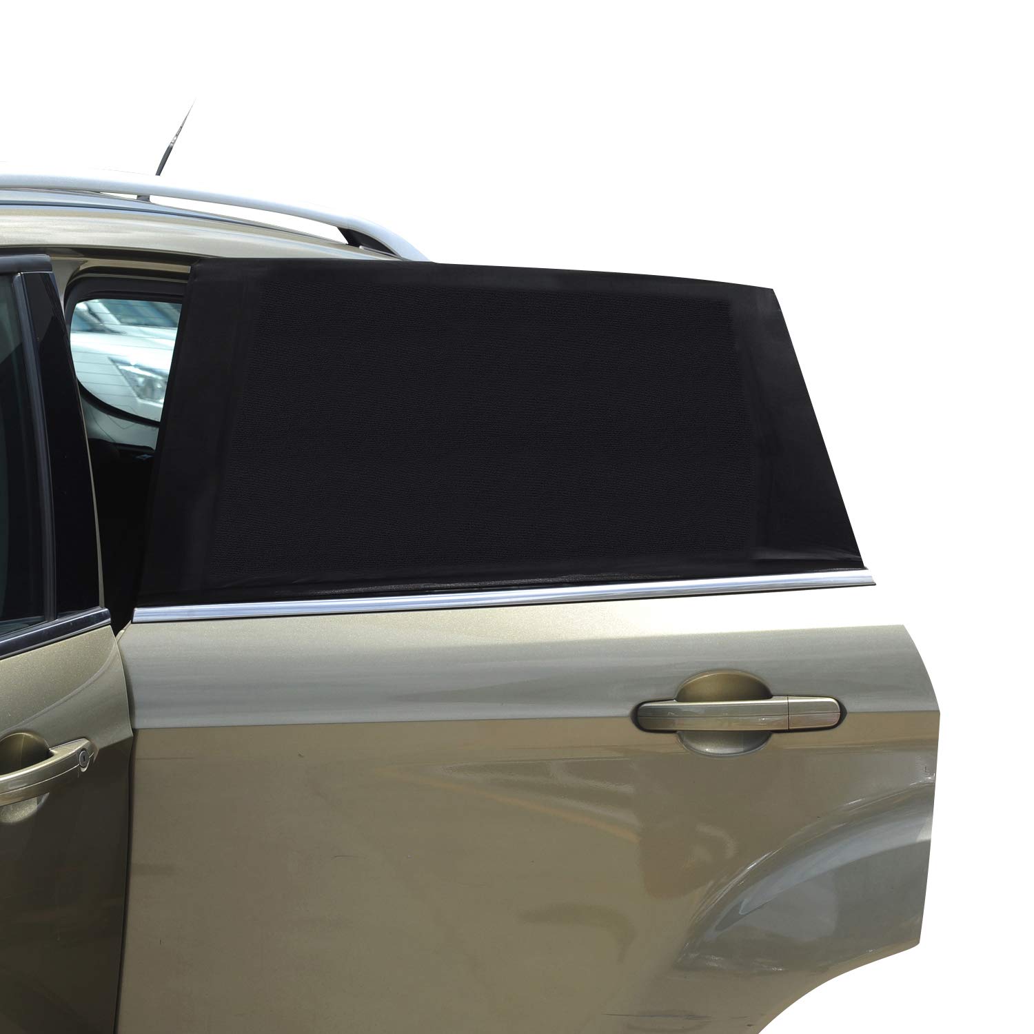 Universal Car Window Sun Shade - 2 Pack Breathable Mesh Car Rear Side Window Shade Sunshade UV Protection for Baby Family Pet, Mosquito Net Curtains Fit for Most(95%) of Cars, Cover Full Windows