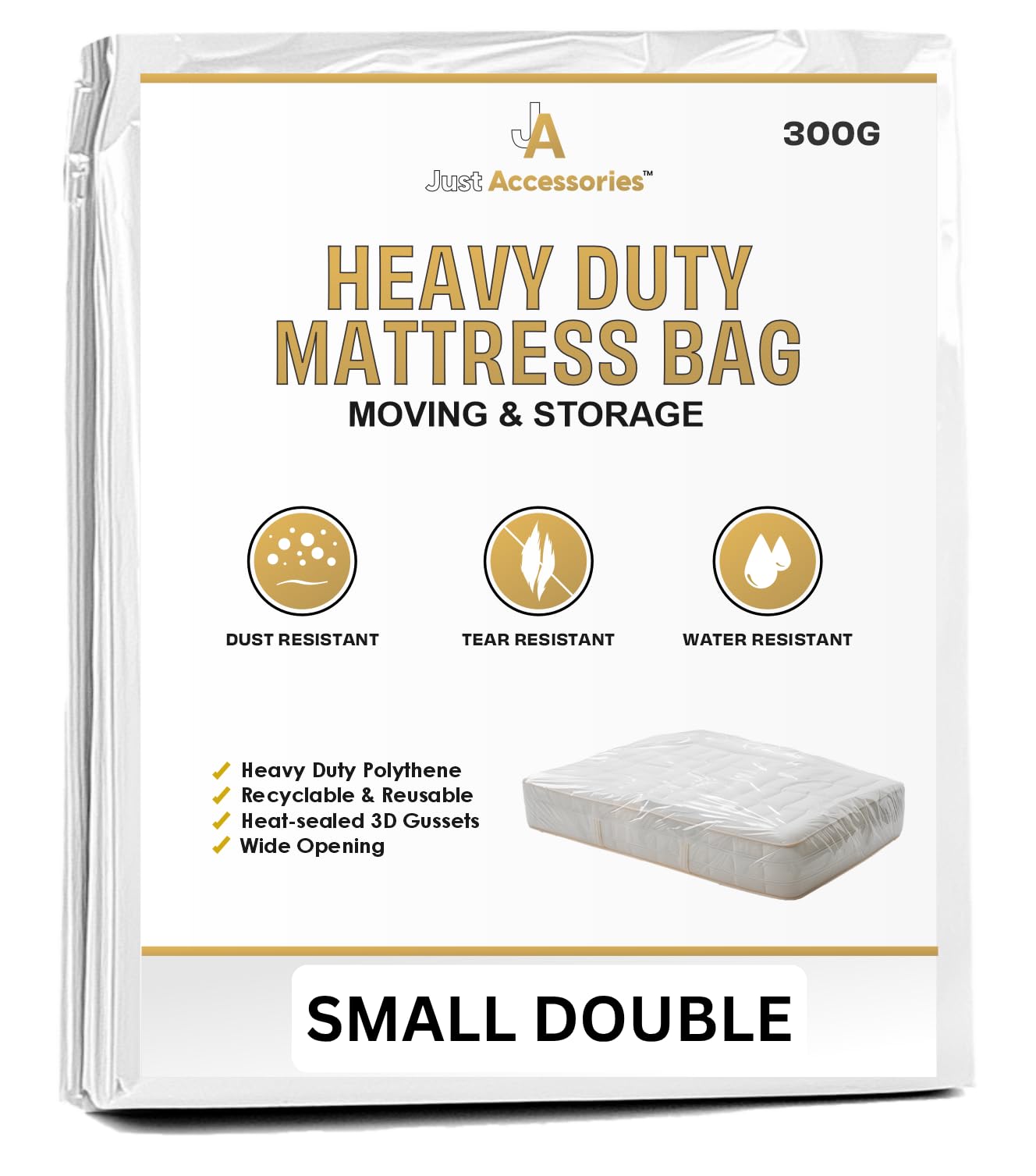 Just Accessories 4ft Mattress Bag Heavy Duty Professional Quality Removal & Storage Bags — image 1
