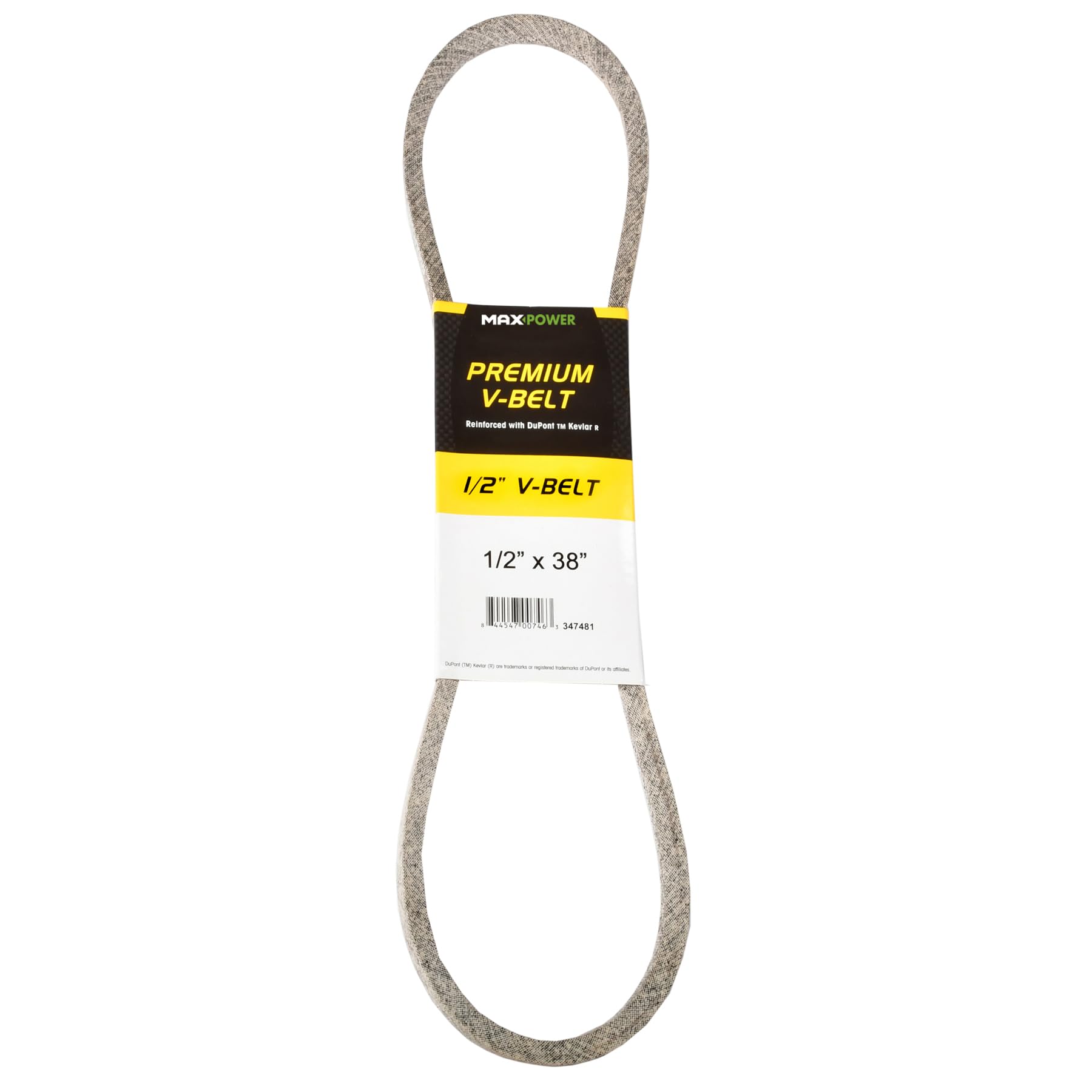Maxpower 347481 Premium Belt Reinforced with Kevlar Fiber Cords, 1/2" x 38"