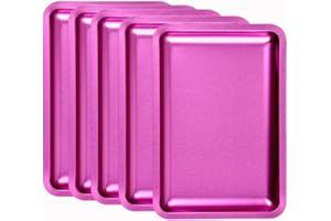 SENLIN DENTAL 5PCS Stainless Steel Trays, Autoclavable Dental Trays, Sturdy and Durable Can Be Used to Store Lab Instruments, Dental Instruments, Medical Instruments, Jewelry Tools (Rose Pink)