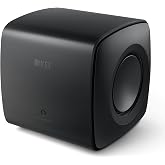 KEF KC62 Subwoofer (Black) - Compact Sealed Powered Home Audio Subwoofer with Dual 6.5" Force-Cancelling Drivers, 1000W