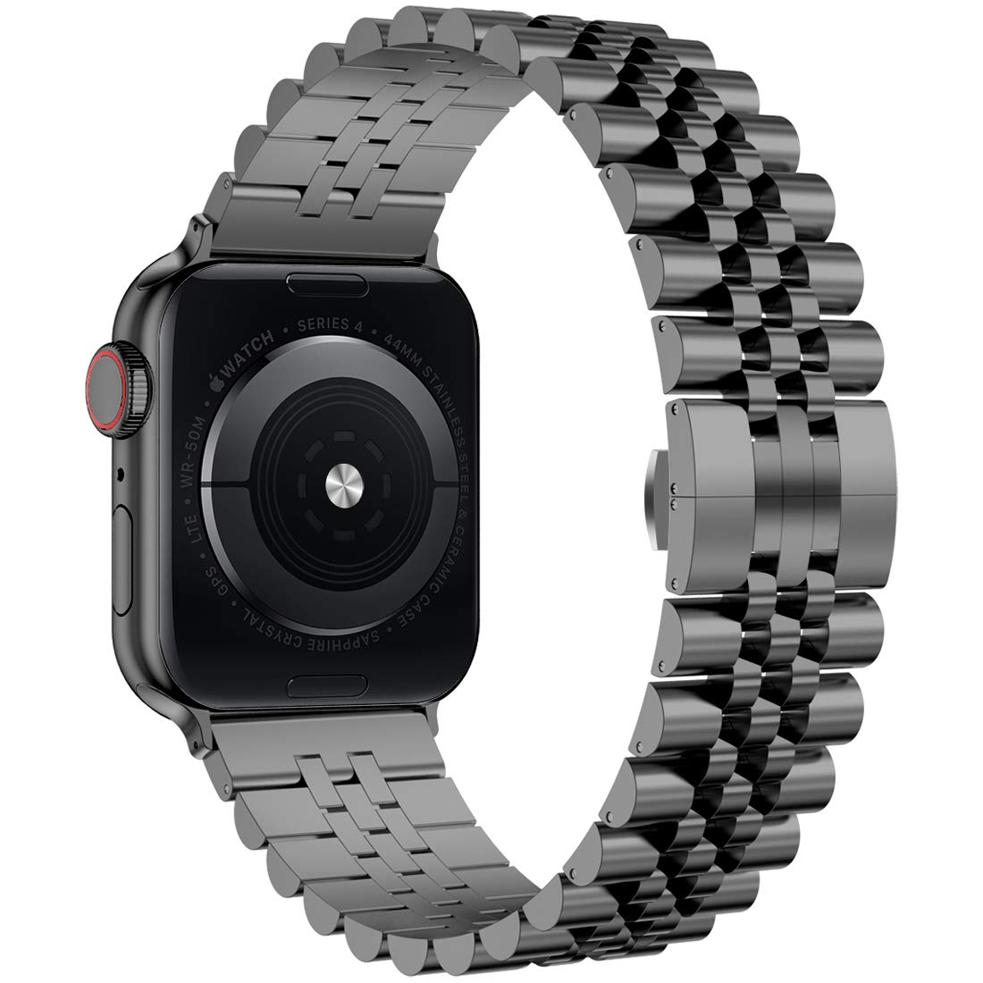 Wolait Compatible with Apple Watch Ultra 3/Ultra 2 Band 49mm 46mm 45mm 44mm 42mm,Stainless Steel Heavy iWatch Band with Butterfly Folding Clasp Link Bracelet for Series 11-1/SE3/2/Men,Space Gray
