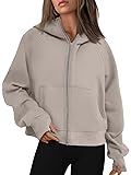 AUTOMET Womens Zip Up Hoodies Fleece Jackets