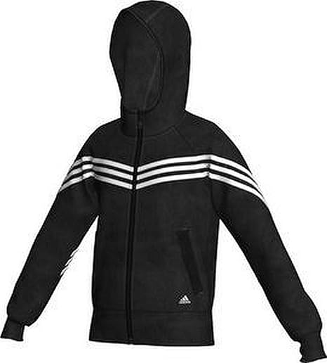 adidas black polyester fleece jacket