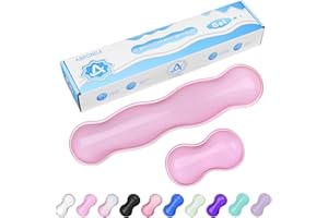 ABRONDA Gel Wrist Rest for Keyboard and Mouse, Wrist Rest for Keyboard, Mouse Wrist Support, Pain Relief, Cool Touch, Non-Skid, Keyboard and Mouse Wrist pad Set