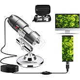 Cainda USB Digital Microscope Compatible with Android Windows Linux Mac | Microscope Camera with Stand &amp; Carrying Case, Portable Magnifier Camera for Kids Students Adults (Not for iPhone/iPad)