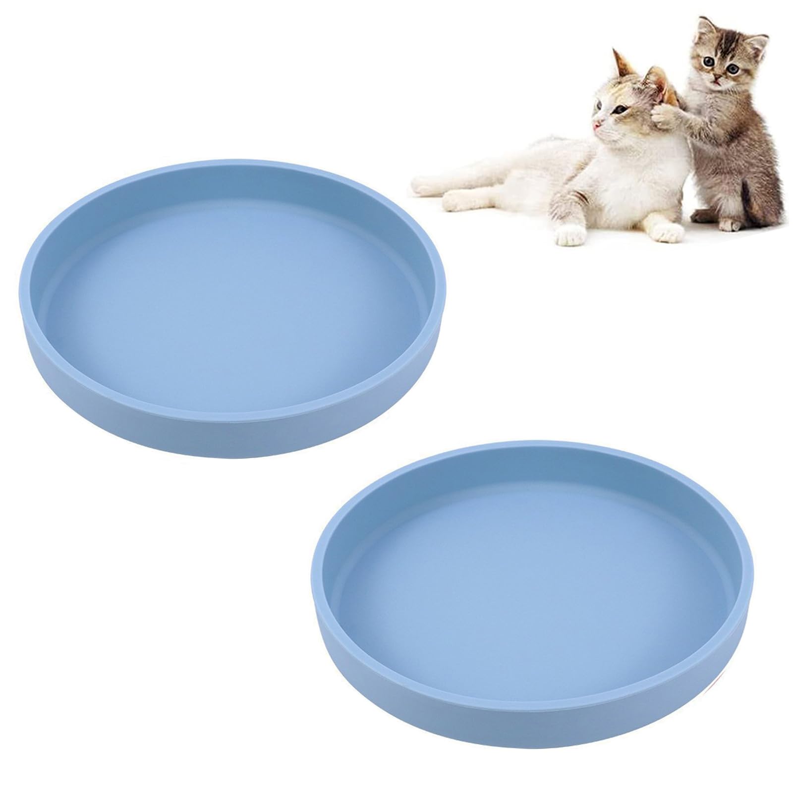 Photo 1 of Silicone Dog Bowl Shallow Cat Food Bowls, 6 Inch Wide Cat Bowls Whisker Friendly, No Spill Less Mess Dog Plates for Dry and Wet Food, Set of 2 Puppy Bowls for Small Dogs and Cats