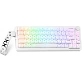 Gaozen x FURYCUBE 68% Mechanical Gaming Keyboard with RGB Backlit, Wired Keyboard Volume Knob Gasket Mount with PBT Keycaps,Pre-lubed Linear Switches, Hot-Swap Creamy Keyboard, for FPS Games