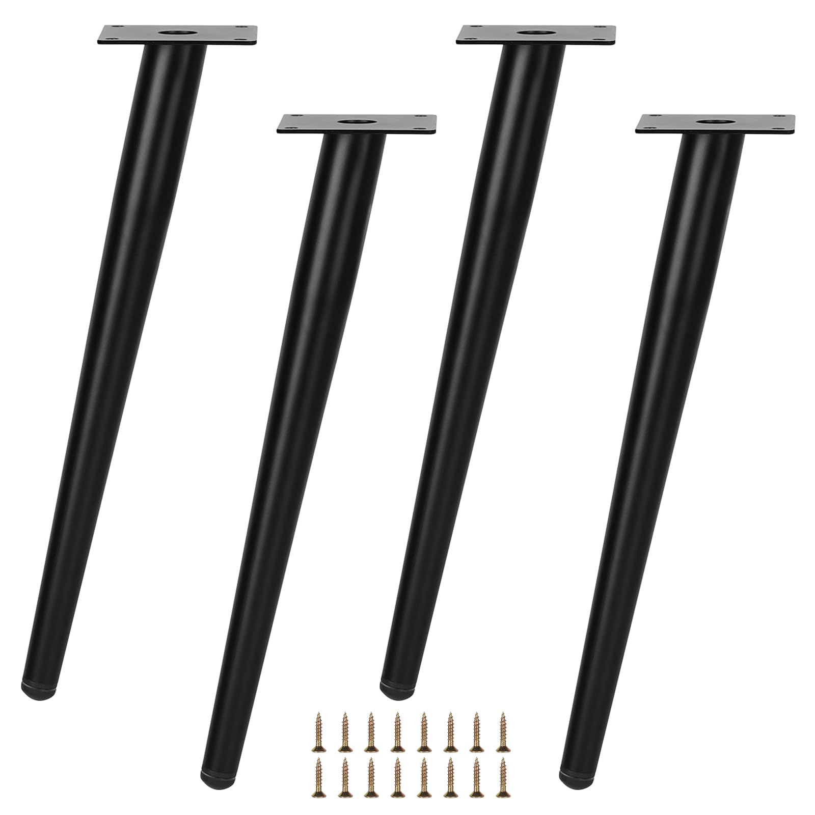 DBREAKS Slanted Furniture Feet, 4 Pieces 35 cm Furniture Feet, Metal Furniture Feet, Furniture Legs, Cabinet Legs, Black Furniture Feet, Stainless Steel, for Tables, Sofas, TV Cabinets, Chairs,