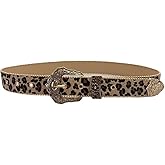 Yjcnelcr Waistbelt Women Decorative Belt for Pants Skirt Fashion Leopard Print Belt Elegant Metal Buckle Belts