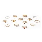 HUASAI Gold Stackable Rings for Women Trendy