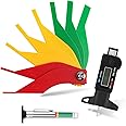 Digital Tire Tread Depth Gauge Kit - Color Coded Gauge - Brake Pad Lining Shoe Thickness Measure Tool Ruler for Automotive, M