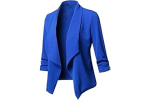 FARTEY Womens Casual Blazers Open Front Long Sleeve Cardigan Jackets Long Sleeve Loose Solid Bussiness Work Blazer Jacket