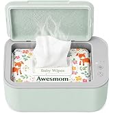 Awesmom Baby Wipe Warmer, Large Capacity, Surround Heating, Green | Fits Baby Wipes and Most Adult-size Wipes. 3 Temperature Settings, Even Warmth for Diaper Changes or Daily Care.