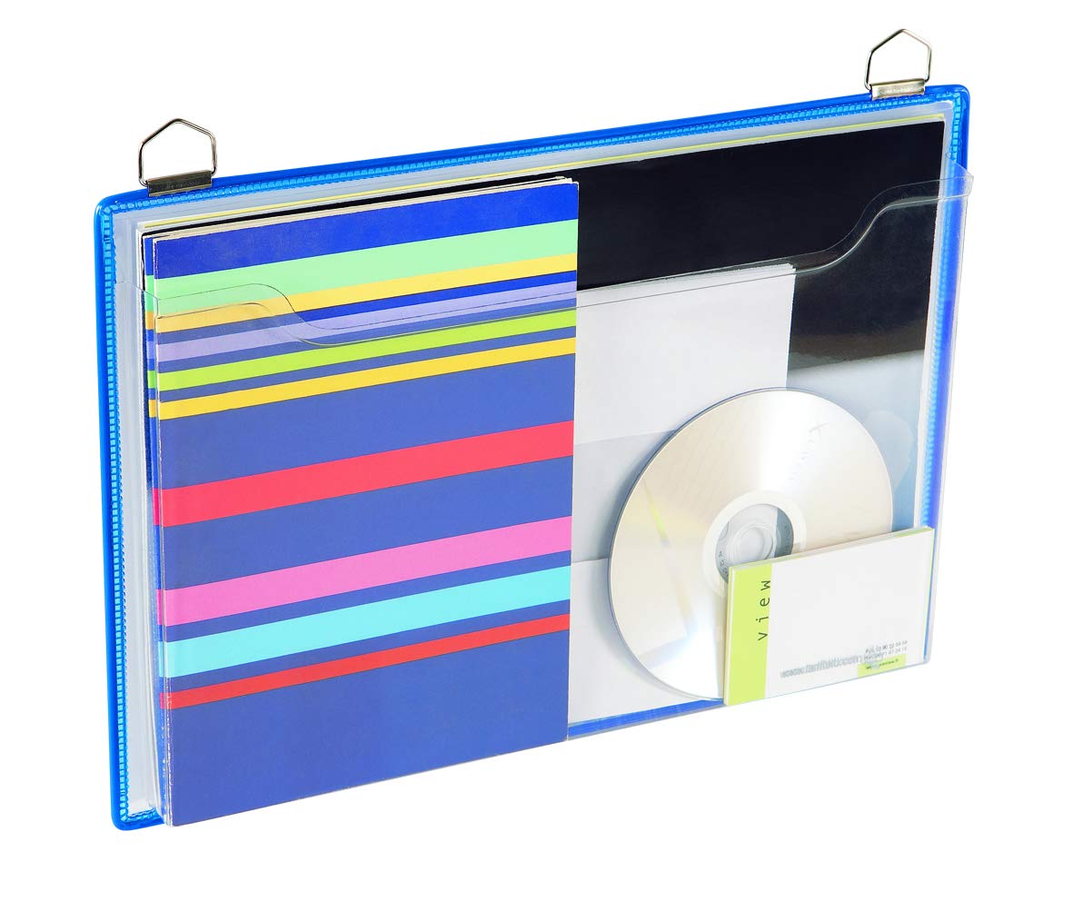 Hanging cover tarifold din a4 metal ring horizontal format pack of 5 units color blue