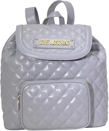 grey quilted backpack